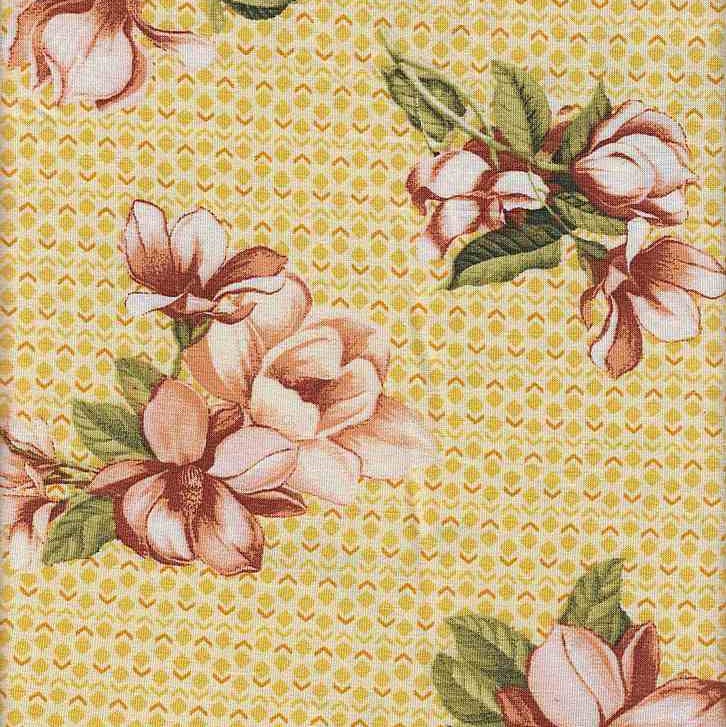 Yellow Floral Printed Novelty Fabric