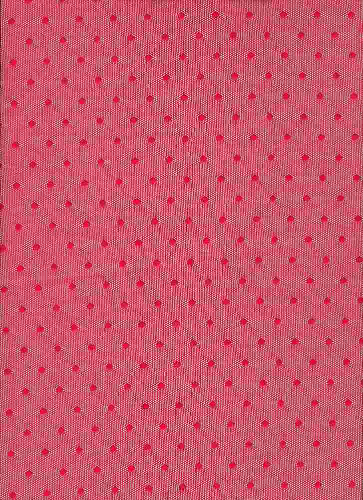 BP70082 / LT RED / NYLON MESH POLKA DOT