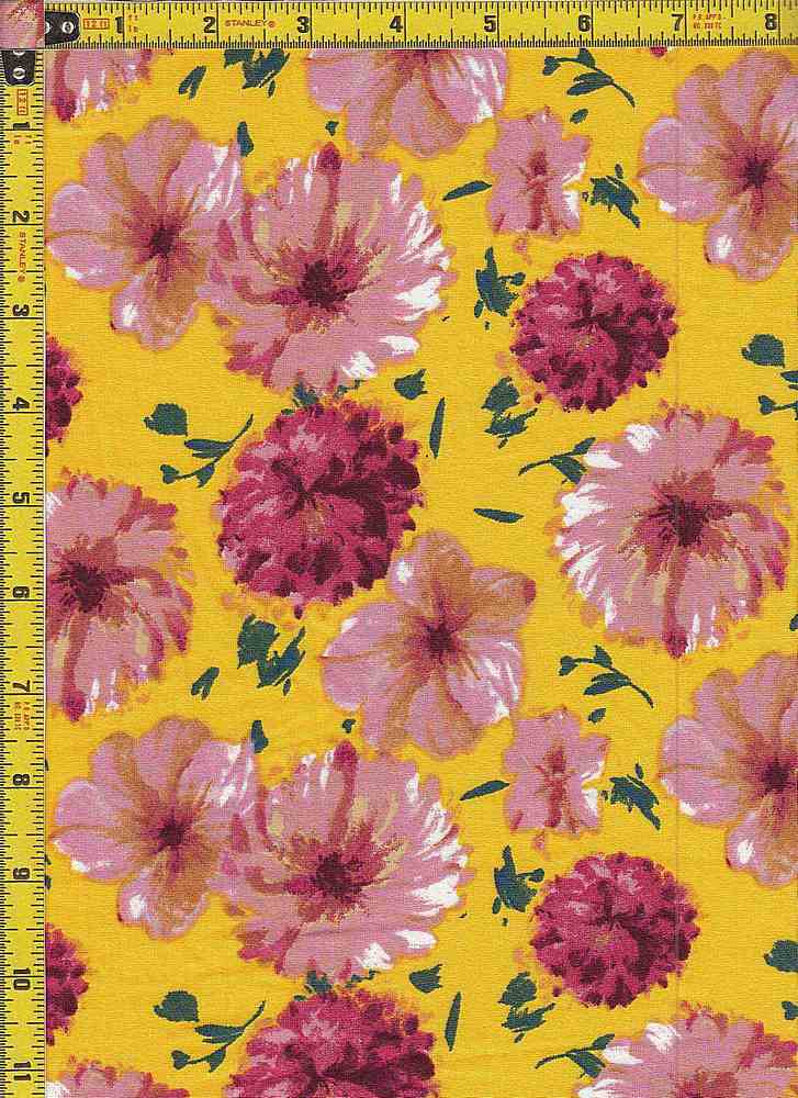 BP27055-12743F / MUSTARD / DTY BRUSHED PRINT - 12743F